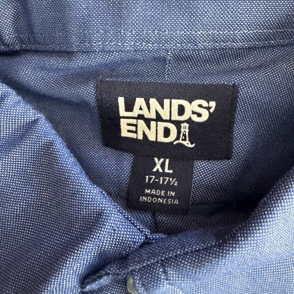 Lands End Button Down Dress Shirt Mens XL Oxford Pocket Oeko Tek Work Career - Picture 5 of 7